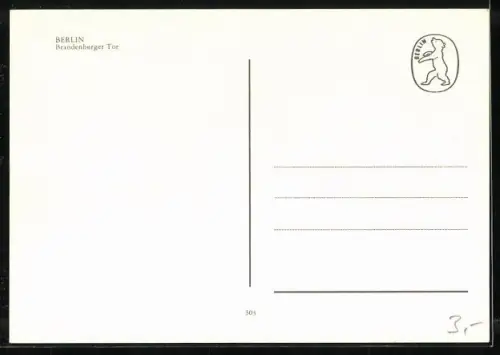 AK Berlin, Blick über die Grenze zum Brandenburger Tor