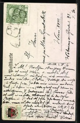 AK Deutscher Schulverein NR 92: Student macht einer Dienstmagd Avancen, O wonnevolle Jugendzeit mit Freuden