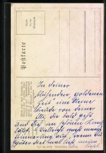 Künstler-AK Karl Friedrich Gsur: Deutscher Schulverein Nr. 459: Noch ist die blühende, goldene Zeit, Bursche mit Gitarre