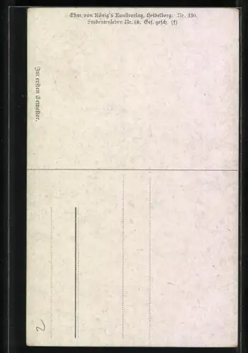 Künstler-AK Georg Mühlberg: Im ersten Semester, Student mit Zigarette