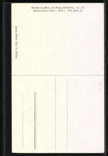 Künstler-AK Georg Mühlberg: Zum ertsen Mal in Wichs, Student