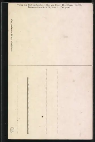 Künstler-AK Georg Mühlberg: Zwei Studenten mit einem Degen