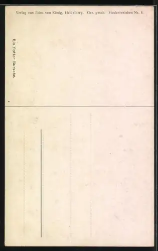 Künstler-AK Georg Mühlberg: studentische Szene, rauchender Mann mit Hund