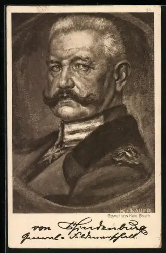 AK Porträt Paul von Hindenburgs