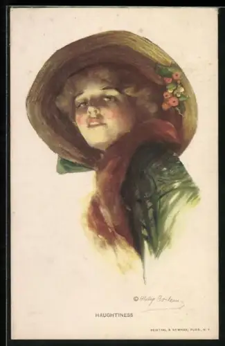 Künstler-AK Philip Boileau: Haughtiness, Frau mit verführerischem Blick