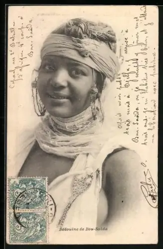 AK Bou-Saâda, Bedouine Femme, arabische Volkstypen
