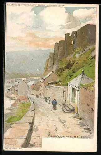Künstler-AK F. Ranot: La-Roche, route vers le Hérou