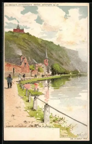 Künstler-AK F. Ranot: Namur, citadelle, vue de la plante