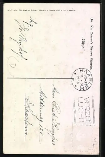 Künstler-AK Rie Cramer: Knabe sitzt am Esstisch