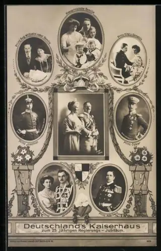 AK Deutschlands Kaiserhaus zum 25. Regierungsjubiläum