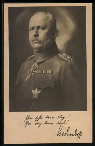 AK Portrait Erich von Ludendorff