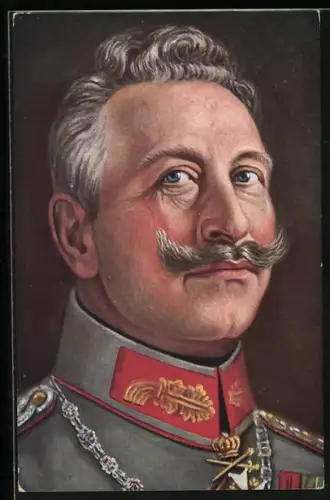 AK Portrait Kaiser Wilhelm II. in Uniform