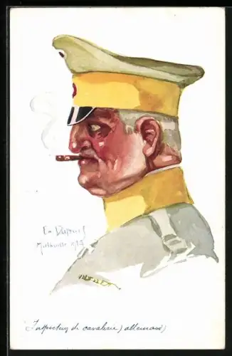 Künstler-AK Em. Dupuis: Leurs Caboches - Inspecteur de cavalerie allemand, 1. Weltkrieg