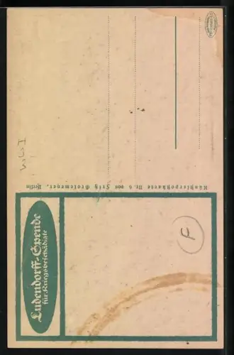 Künstler-AK Ludendorffspende für Kriegsbeschädigte, Sämann, Invalide