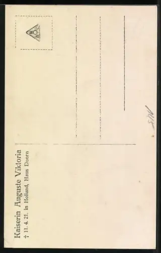 AK Kaiserin Auguste Victoria von Preussen trägt Perlenkette