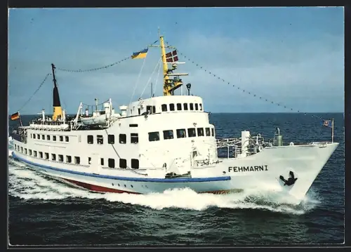 AK Passagierschiff MS Fehmarn I in voller Fahrt