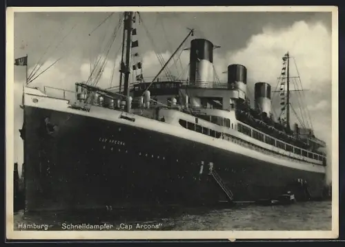 AK Hamburg, Schnelldampfer Cap Arcona, Passagierschiff der Hamburg Süd