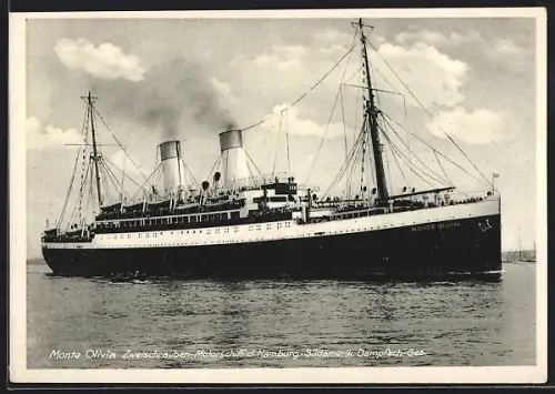 AK Passagierschiff Monte Olivia, Hamburg-Südamerikanische Dampfschifffahrts-Gesellschaft