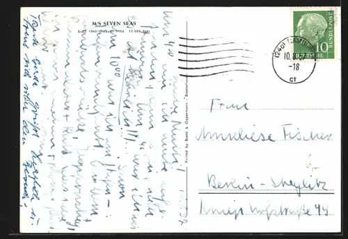 AK Passagierschiff MS Seven Seas in Fahrt