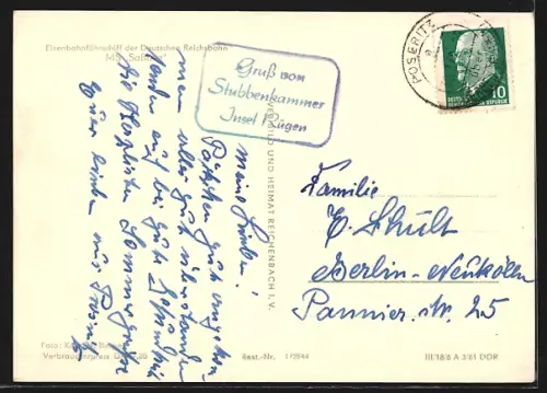 AK Eisenbahnfährschiff der Deutschen Reichsbahn M.S. Sassnitz in voller Fahrt