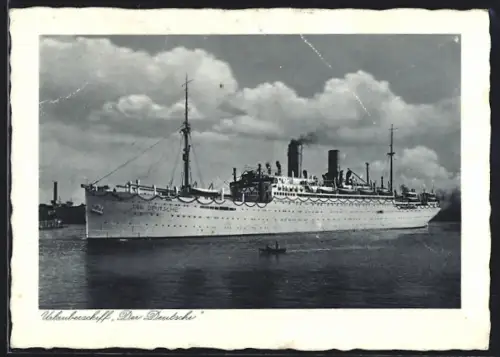 AK Passagierschiff Urlauberschiff Der Deutsche vor Anker
