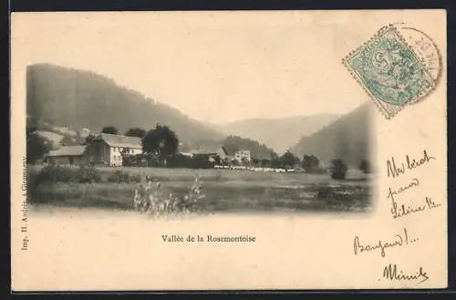 AK Vallée de la Rosemontoise, Ferme et paysages vallonnés au loin