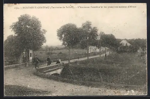 AK Montreux-Château, L`Ancienne Frontière et les premières maisons d`Alsace