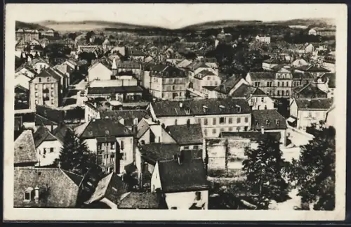 AK Belfort, Vue générale sur le Quartier de la Gare, au loin, à gauche le Lycée