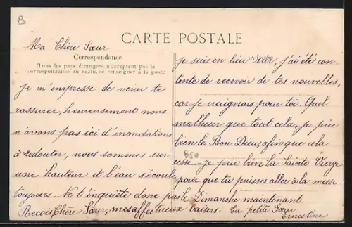 AK Saint-Nicolas, Vue générale avec chemin rural et croix monumentale