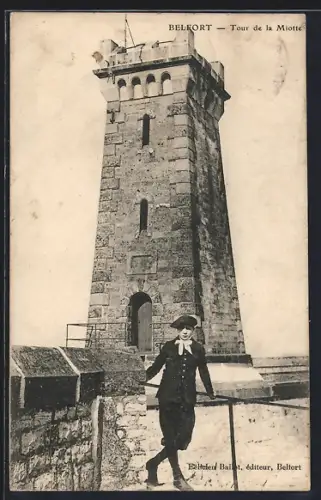 AK Belfort, Tour de la Miotte avec une personne posant devant