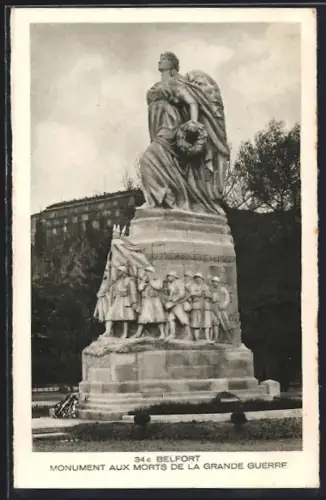 AK Belfort, Monument aux Morts de la Grande Guerre