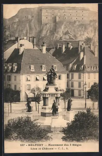 AK Belfort, Monument des 3 Sièges, Lion et Château