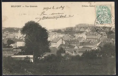 AK Belfort, Vue Générale de la ville avec paysage environnant