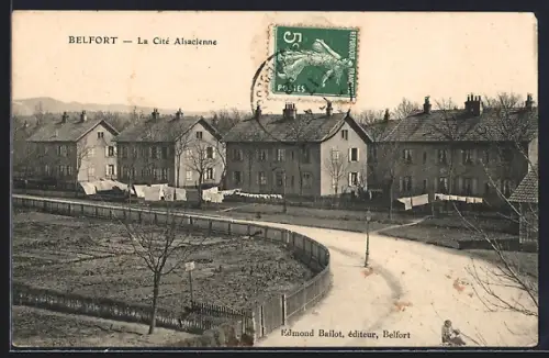 AK Belfort, La Cité Alsacienne avec bâtiments résidentiels et jardinets