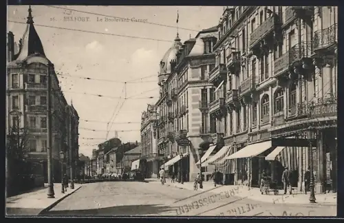 AK Belfort, Le Boulevard Carnot avec boutiques animées