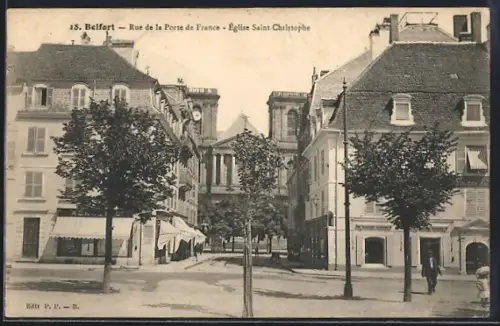 AK Belfort, Rue de la Porte de France, Église Saint-Christophe