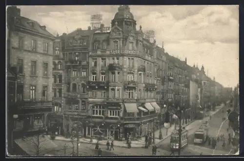AK Frankfurt a. M., Constablerwache, Strassenszene, Strassenbahn