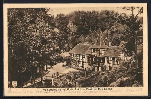 AK Roda / S.A., Mühle, Gasthaus Weihertalmühle, Besitzer Max Seifert