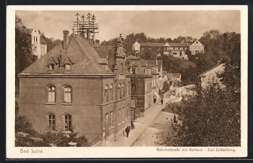 AK Bad Sulza, Bahnhofstrasse, Kurhaus, Carl Zeiss-Stiftung