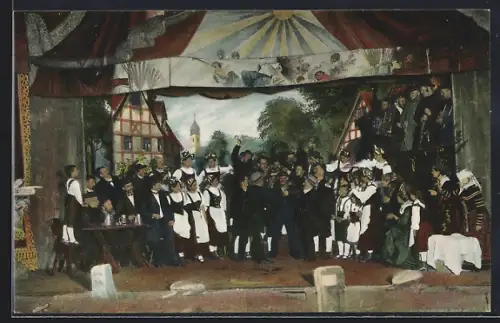 AK Gera, Aufführung Schnozelborn, Thüringer Dorfleben, Kirmes