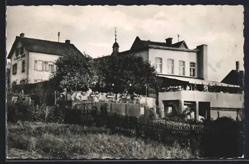 AK Frankfurt-Berkersheim, Gasthaus Zur schönen Aussicht, Bes. W. Schreff