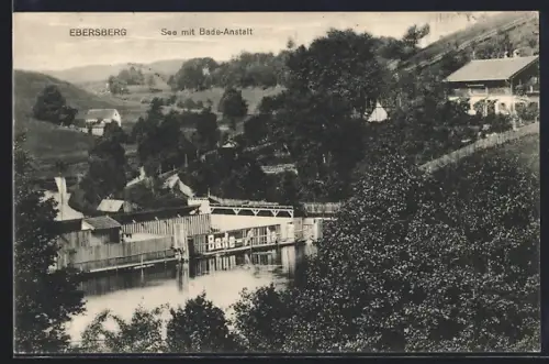AK Ebersberg / Obb., See mit Bade-Anstalt