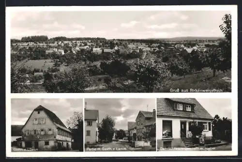 AK Birkenweissbuch, Gesamtansicht, Gasthaus z. Löwen, Gasth. z. Lamm, Gemischtwarengeschäft W. Hieber