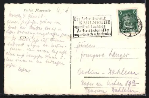 AK Rastatt, Mädchenschule, Pagodenburg, Wasserturm