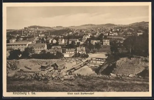 AK Kirchberg i. Sa., Blick nach Burkersdorf