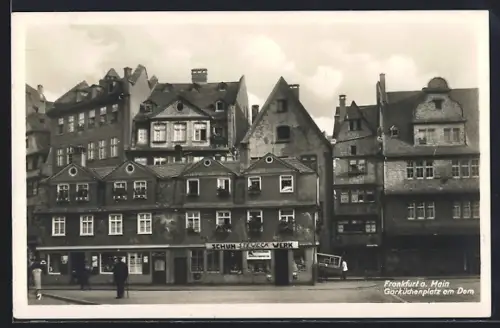 AK Alt-Frankfurt, Garküchenplatz am Dom, Schuhgeschäft