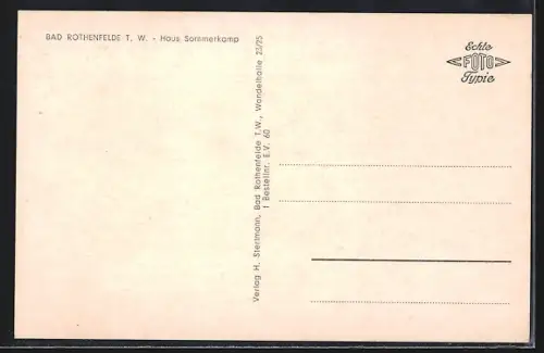 AK Bad Rothenfelde, Haus Sommerkamp
