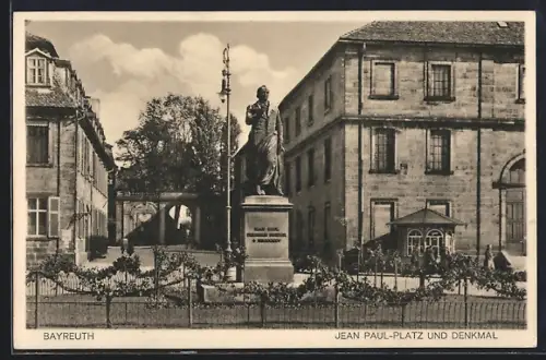 AK Bayreuth, Jean Paul-Platz und Denkmal