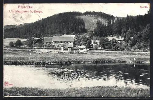 AK Unterhammer b. Berga, Partie im Elstertal