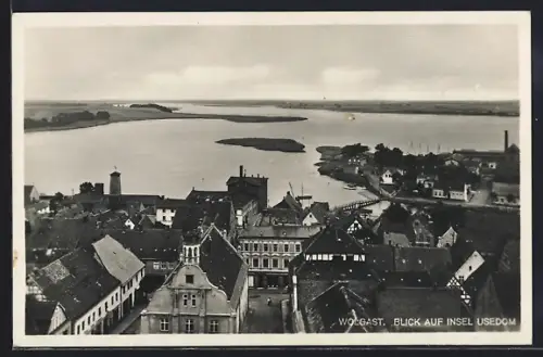 AK Wolgast, Blick auf Insel Usedom